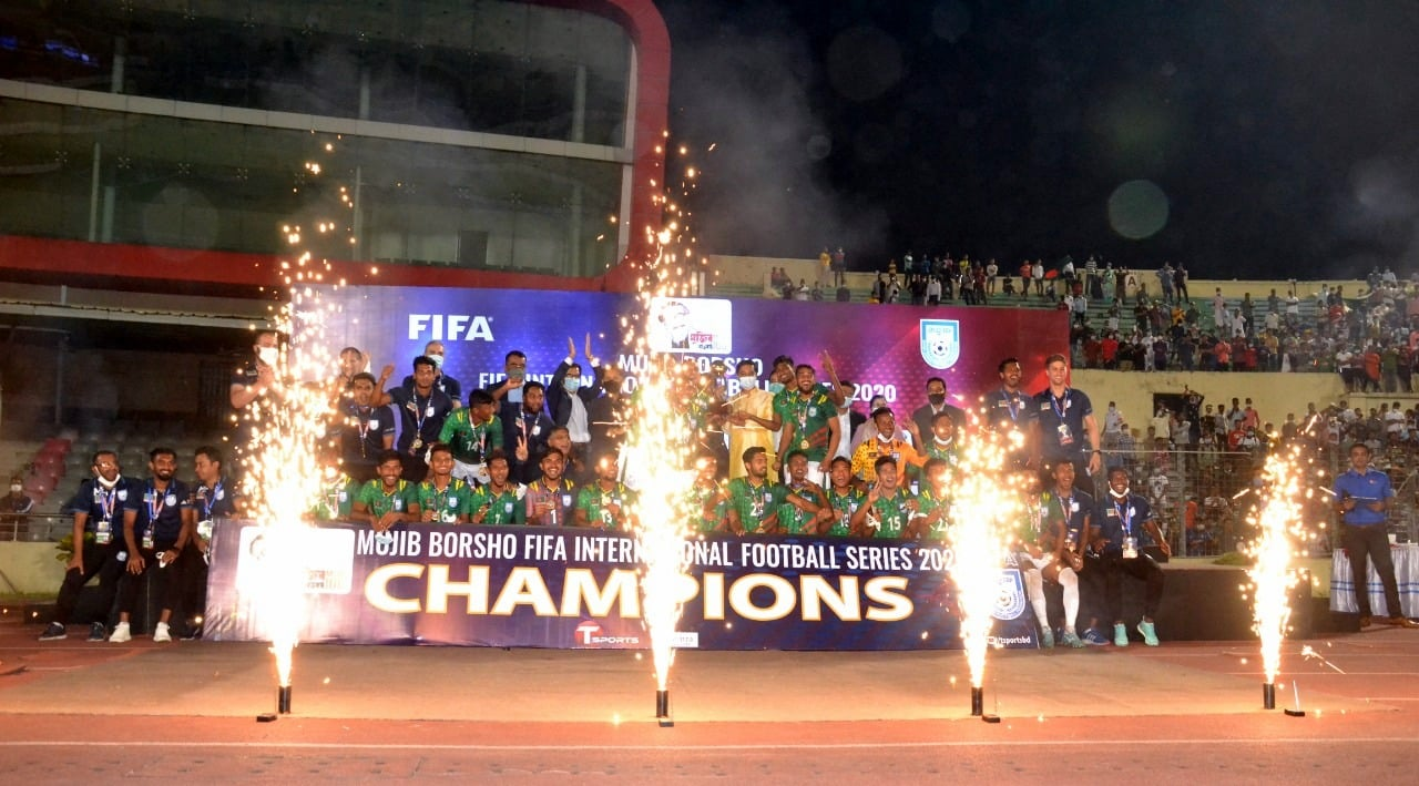 Bangladesh won against Nepal in "Mujib Borsho FIFA International Football Series 2020"