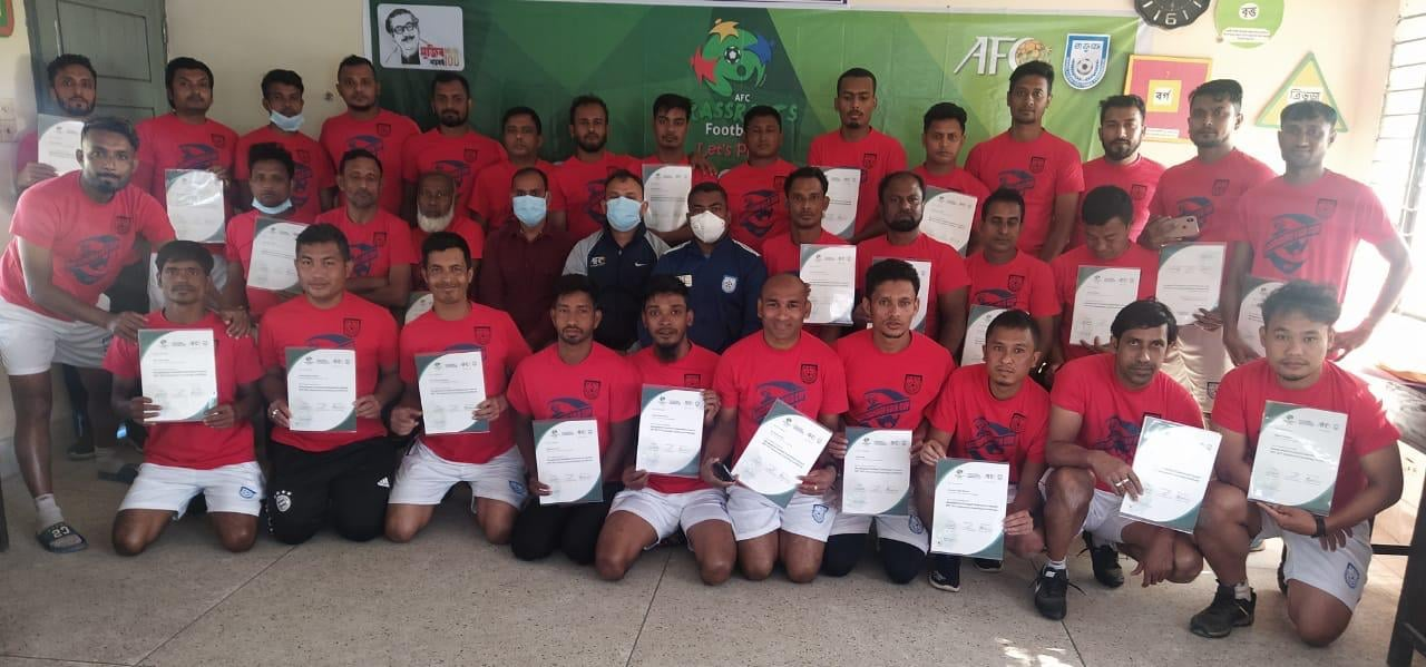 Completion and certificate distribution ceremony of BFF AFC Grassroots Coaching Course 2020