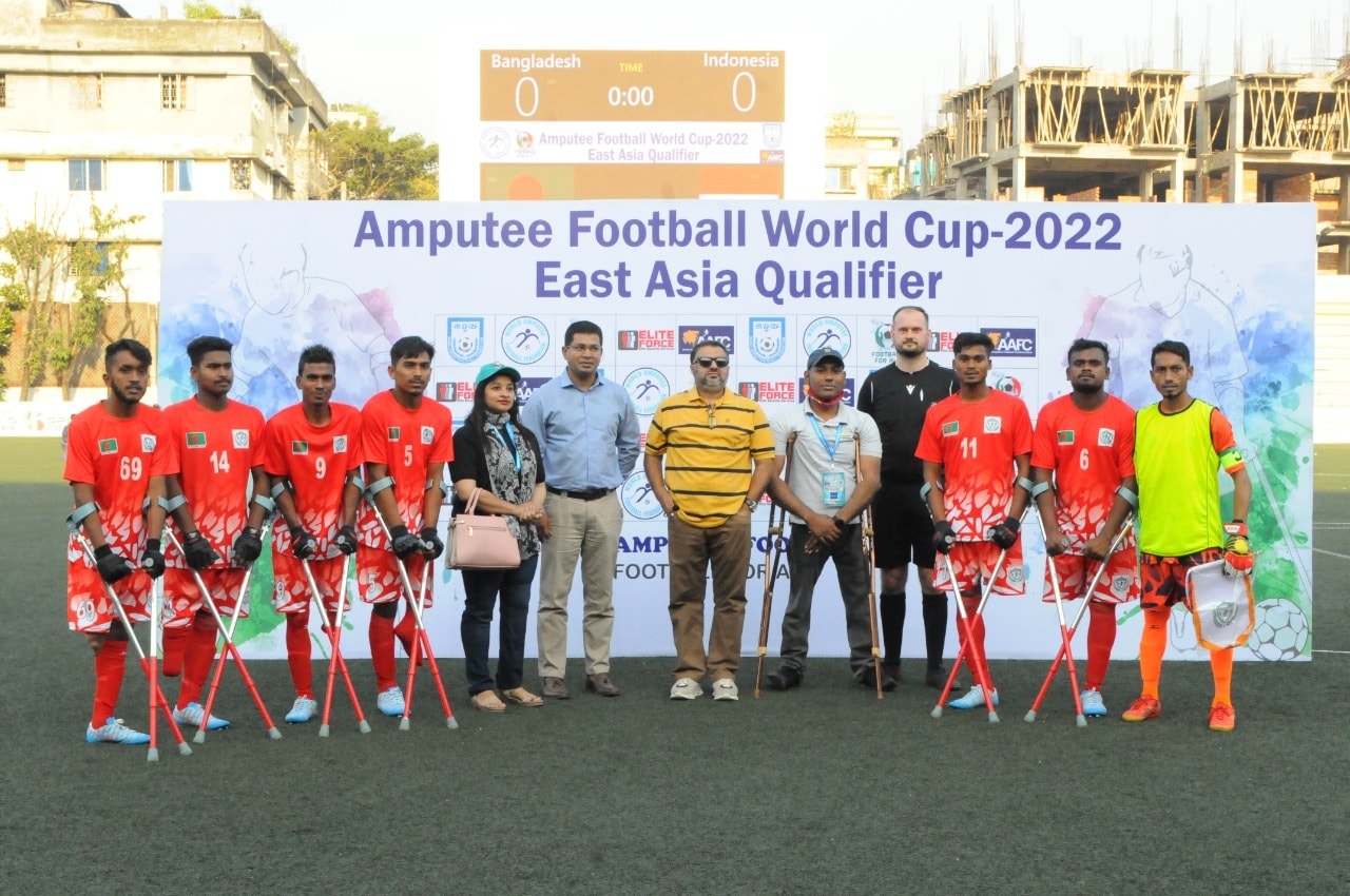 Inaugural match of 'East Asian Amputee Football Qualification for Amputee Football World Cup 2022, Turkey' Held