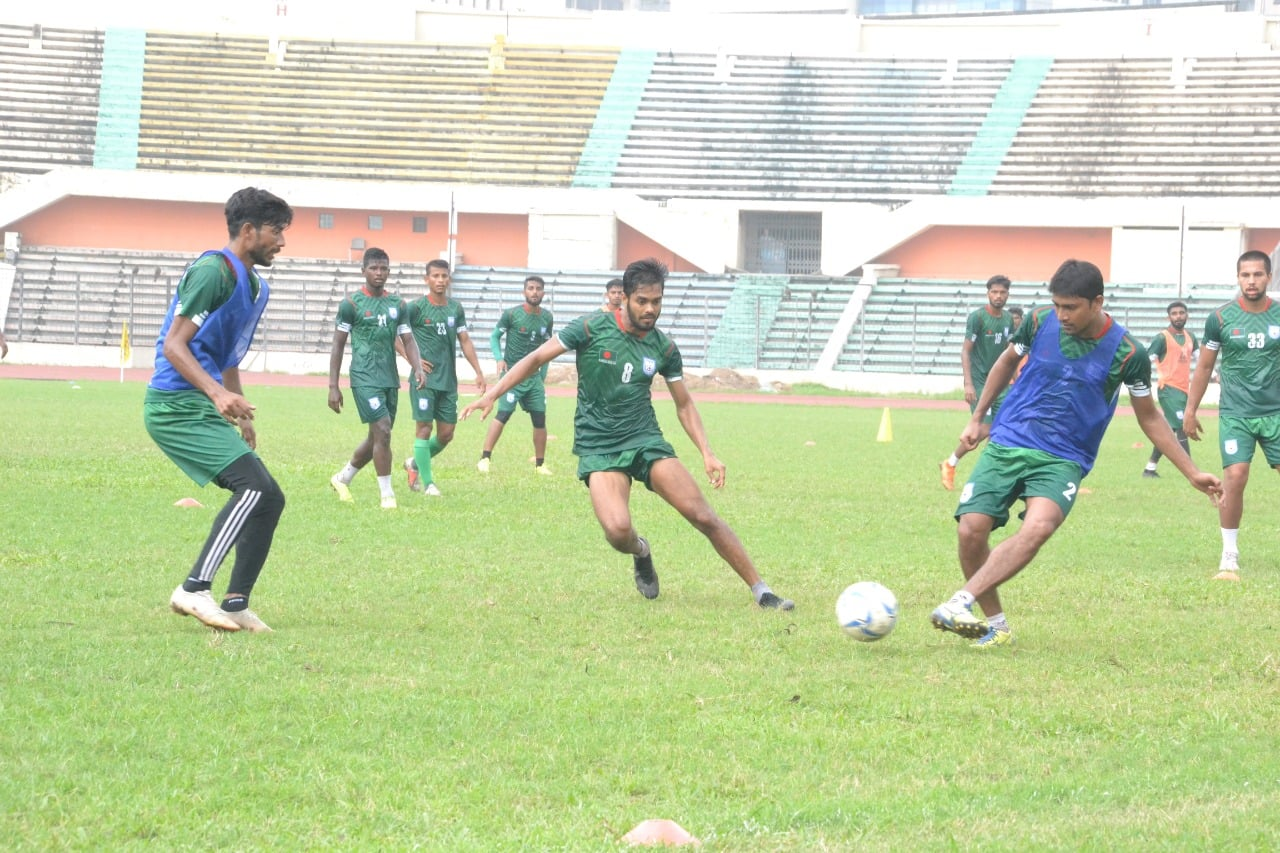 National Football Team's Practice session for upcoming Nepal Match