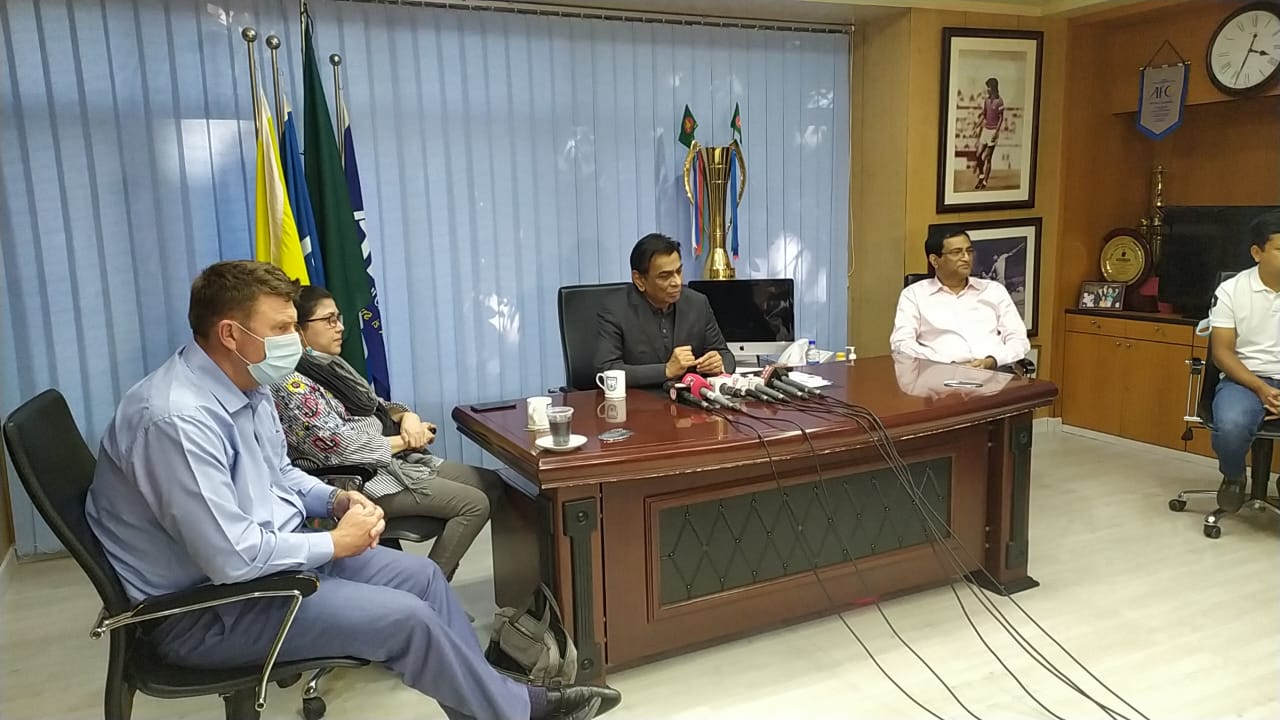 BFF Hon. President Kazi Md Salahuddin speaks regarding 1st Match performance of Bangladesh vs  Nepal.