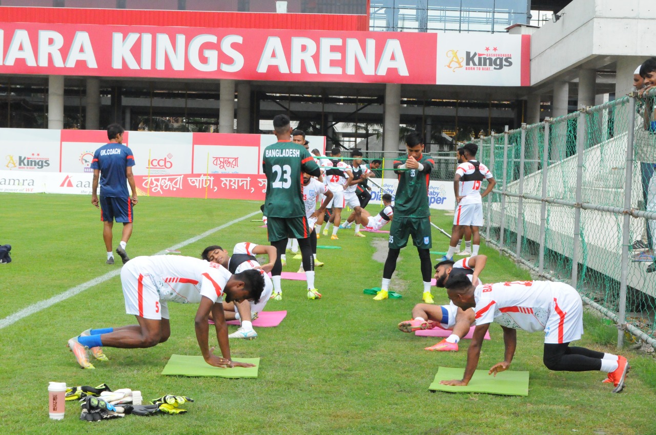 Practice of the Bangladesh national football team was held today