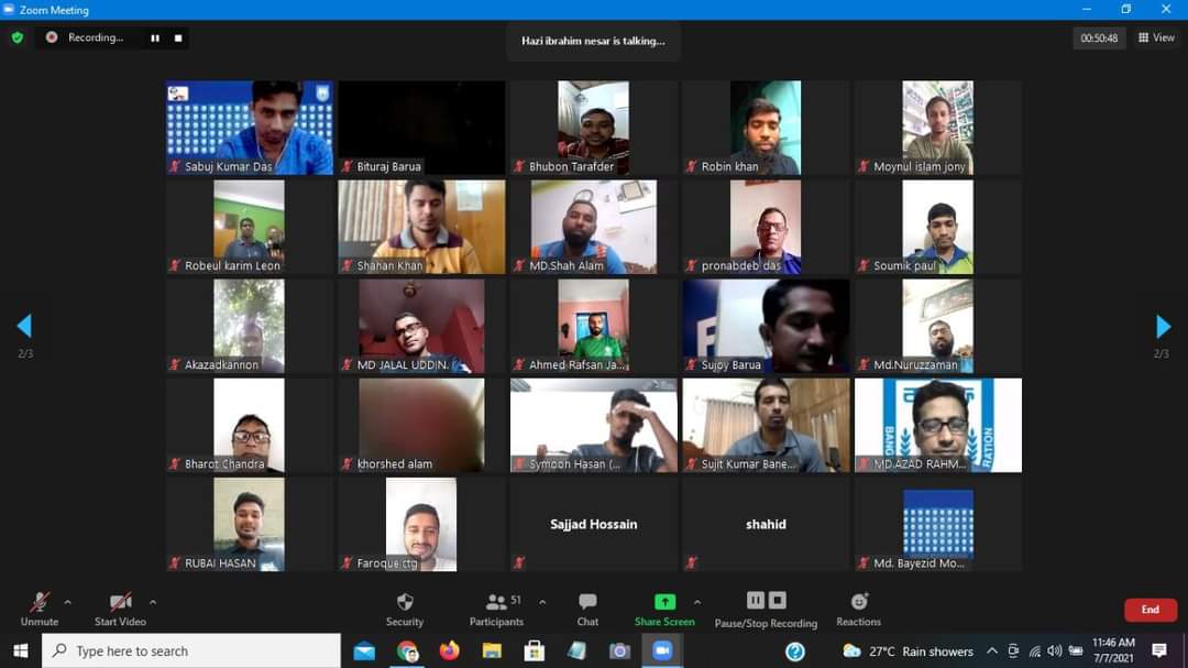Referees Department of Bangladesh Football Federation arranged a virtual meeting today